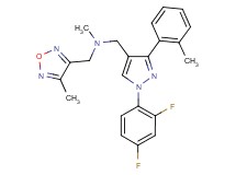 1-[1-(2,4-difluorophenyl)-3-(2-methylphenyl)-1H-pyrazol-4-yl]-N-methyl-N-[(4-methyl-1,2,5-oxadiazol-3-yl)methyl]methanamine