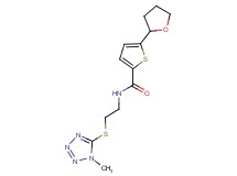 N-{2-[(1-methyl-1H-tetrazol-5-yl)thio]ethyl}-5-(tetrahydro-2-furanyl)-2-thiophenecarboxamide