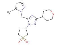1-(1,1-dioxidotetrahydro-3-thienyl)-5-[(5-methyl-1H-pyrazol-1-yl)methyl]-3-(tetrahydro-2H-pyran-4-yl)-1H-1,2,4-triazole