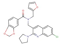 N-{[7-chloro-2-(1-pyrrolidinyl)-3-quinolinyl]methyl}-N-(2-furylmethyl)-1,3-benzodioxole-5-carboxamide