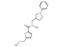 N-methyl-5-[(methylthio)methyl]-N-[(1-phenyl-3-pyrrolidinyl)methyl]-2-furamide