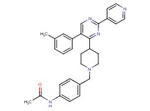N-[4-({4-[5-(3-methylphenyl)-2-(4-pyridinyl)-4-pyrimidinyl]-1-piperidinyl}methyl)phenyl]acetamide