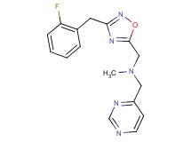 1-[3-(2-fluorobenzyl)-1,2,4-oxadiazol-5-yl]-N-methyl-N-(4-pyrimidinylmethyl)methanamine