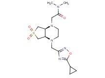 2-[(4aR*,7aS*)-4-[(5-cyclopropyl-1,2,4-oxadiazol-3-yl)methyl]-6,6-dioxidohexahydrothieno[3,4-b]pyrazin-1(2H)-yl]-N,N-dimethylacetamide