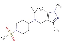 N-cyclopropyl-1-(methylsulfonyl)-N-[(1,3,5-trimethyl-1H-pyrazol-4-yl)methyl]piperidin-4-amine