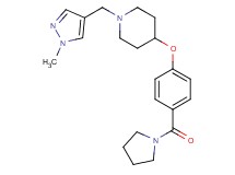 1-[(1-methyl-1H-pyrazol-4-yl)methyl]-4-[4-(1-pyrrolidinylcarbonyl)phenoxy]piperidine