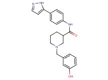 1-(3-hydroxybenzyl)-N-[4-(1H-pyrazol-5-yl)phenyl]-3-piperidinecarboxamide