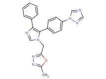 2-methyl-5-({4-phenyl-5-[4-(1H-1,2,4-triazol-1-yl)phenyl]-1H-imidazol-1-yl}methyl)-1,3,4-oxadiazole