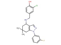 2-chloro-4-({[1-(3-fluorophenyl)-6,6-dimethyl-4,5,6,7-tetrahydro-1H-indazol-4-yl]amino}methyl)phenol