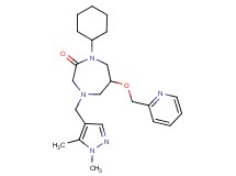 1-cyclohexyl-4-[(1,5-dimethyl-1H-pyrazol-4-yl)methyl]-6-(2-pyridinylmethoxy)-1,4-diazepan-2-one