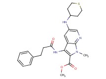 methyl 1-methyl-3-[(3-phenylpropanoyl)amino]-5-(tetrahydro-2H-thiopyran-4-ylamino)-1H-pyrrolo[2,3-b]pyridine-2-carboxylate