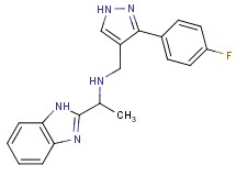 1-(1H-benzimidazol-2-yl)-N-{[3-(4-fluorophenyl)-1H-pyrazol-4-yl]methyl}ethanamine