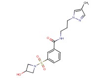 3-[(3-hydroxyazetidin-1-yl)sulfonyl]-N-[3-(4-methyl-1H-pyrazol-1-yl)propyl]benzamide
