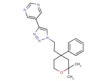 5-{1-[2-(2,2-dimethyl-4-phenyltetrahydro-2H-pyran-4-yl)ethyl]-1H-1,2,3-triazol-4-yl}pyrimidine