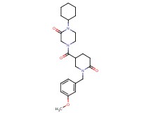 1-cyclohexyl-4-{[1-(3-methoxybenzyl)-6-oxo-3-piperidinyl]carbonyl}-2-piperazinone