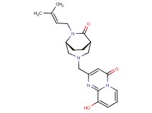 9-hydroxy-2-{[(1S*,5R*)-6-(3-methylbut-2-en-1-yl)-7-oxo-3,6-diazabicyclo[3.2.2]non-3-yl]methyl}-4H-pyrido[1,2-a]pyrimidin-4-one