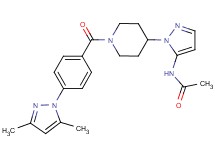 N-(1-{1-[4-(3,5-dimethyl-1H-pyrazol-1-yl)benzoyl]-4-piperidinyl}-1H-pyrazol-5-yl)acetamide