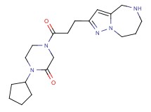 1-cyclopentyl-4-[3-(5,6,7,8-tetrahydro-4H-pyrazolo[1,5-a][1,4]diazepin-2-yl)propanoyl]-2-piperazinone hydrochloride