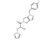 1-(4-fluorobenzyl)-5-[2-methyl-3-(1H-pyrazol-1-yl)propanoyl]-1,4,5,6-tetrahydropyrrolo[3,4-c]pyrazole