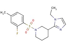 3-(1-ethyl-1H-imidazol-2-yl)-1-[(2-fluoro-4-methylphenyl)sulfonyl]piperidine