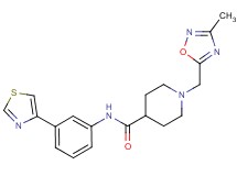 1-[(3-methyl-1,2,4-oxadiazol-5-yl)methyl]-N-[3-(1,3-thiazol-4-yl)phenyl]piperidine-4-carboxamide