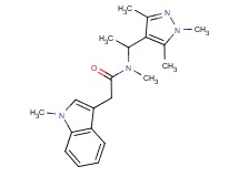 N-methyl-2-(1-methyl-1H-indol-3-yl)-N-[1-(1,3,5-trimethyl-1H-pyrazol-4-yl)ethyl]acetamide