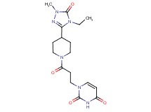 1-{3-[4-(4-ethyl-1-methyl-5-oxo-4,5-dihydro-1H-1,2,4-triazol-3-yl)piperidin-1-yl]-3-oxopropyl}pyrimidine-2,4(1H,3H)-dione