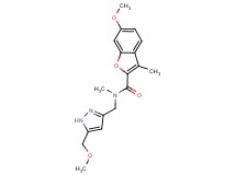6-methoxy-N-{[5-(methoxymethyl)-1H-pyrazol-3-yl]methyl}-N,3-dimethyl-1-benzofuran-2-carboxamide