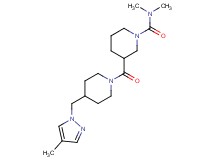 N,N-dimethyl-3-({4-[(4-methyl-1H-pyrazol-1-yl)methyl]-1-piperidinyl}carbonyl)-1-piperidinecarboxamide