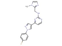 4-[1-(4-fluorophenyl)-1H-pyrazol-4-yl]-N-[(1-methyl-1H-imidazol-2-yl)methyl]-2-pyrimidinamine trifluoroacetate