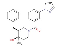 (3S*,4R*)-3-benzyl-4-methyl-1-[3-(1H-pyrazol-1-yl)benzoyl]piperidin-4-ol