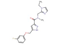 N-[(1-ethyl-1H-imidazol-2-yl)methyl]-5-[(3-fluorophenoxy)methyl]-N-methyl-1H-pyrazole-3-carboxamide