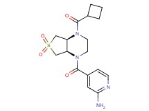 4-{[(4aS*,7aR*)-4-(cyclobutylcarbonyl)-6,6-dioxidohexahydrothieno[3,4-b]pyrazin-1(2H)-yl]carbonyl}-2-pyridinamine