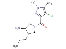 (3R*,4S*)-1-[(4-chloro-1,5-dimethyl-1H-pyrazol-3-yl)carbonyl]-4-propylpyrrolidin-3-amine