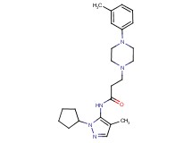 N-(1-cyclopentyl-4-methyl-1H-pyrazol-5-yl)-3-[4-(3-methylphenyl)-1-piperazinyl]propanamide bis(trifluoroacetate)