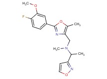 N-{[2-(4-fluoro-3-methoxyphenyl)-5-methyl-1,3-oxazol-4-yl]methyl}-1-(3-isoxazolyl)-N-methylethanamine
