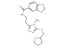 N-(2-{4-methyl-5-[(tetrahydro-2-furanylmethyl)thio]-4H-1,2,4-triazol-3-yl}ethyl)-1,3-benzodioxole-5-carboxamide