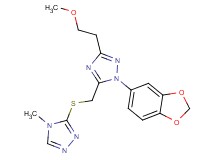 1-(1,3-benzodioxol-5-yl)-3-(2-methoxyethyl)-5-{[(4-methyl-4H-1,2,4-triazol-3-yl)thio]methyl}-1H-1,2,4-triazole