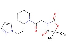 5,5-dimethyl-3-(2-oxo-2-{2-[2-(1H-pyrazol-1-yl)ethyl]piperidin-1-yl}ethyl)-1,3-oxazolidine-2,4-dione