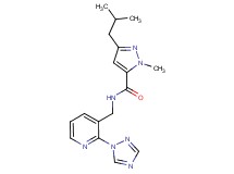 3-isobutyl-1-methyl-N-{[2-(1H-1,2,4-triazol-1-yl)pyridin-3-yl]methyl}-1H-pyrazole-5-carboxamide