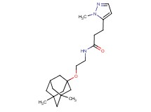 N-{2-[(3,5-dimethyl-1-adamantyl)oxy]ethyl}-3-(1-methyl-1H-pyrazol-5-yl)propanamide