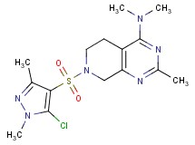 7-[(5-chloro-1,3-dimethyl-1H-pyrazol-4-yl)sulfonyl]-N,N,2-trimethyl-5,6,7,8-tetrahydropyrido[3,4-d]pyrimidin-4-amine