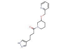 2-[({1-[4-(1H-pyrazol-4-yl)butanoyl]-3-piperidinyl}oxy)methyl]pyridine