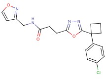 3-{5-[1-(4-chlorophenyl)cyclobutyl]-1,3,4-oxadiazol-2-yl}-N-(3-isoxazolylmethyl)propanamide