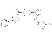 3-methyl-N-(1-{1-[(3-phenyl-1H-pyrazol-5-yl)carbonyl]-4-piperidinyl}-1H-pyrazol-5-yl)butanamide