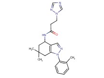 N-[6,6-dimethyl-1-(2-methylphenyl)-4,5,6,7-tetrahydro-1H-indazol-4-yl]-3-(1H-1,2,4-triazol-1-yl)propanamide