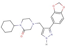 4-{[3-(1,3-benzodioxol-5-yl)-1H-pyrazol-4-yl]methyl}-1-cyclohexyl-2-piperazinone