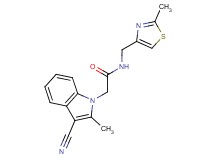 2-(3-cyano-2-methyl-1H-indol-1-yl)-N-[(2-methyl-1,3-thiazol-4-yl)methyl]acetamide