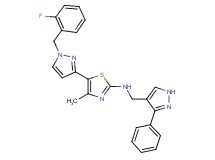 5-[1-(2-fluorobenzyl)-1H-pyrazol-3-yl]-4-methyl-N-[(3-phenyl-1H-pyrazol-4-yl)methyl]-1,3-thiazol-2-amine