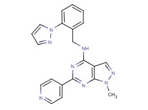1-methyl-N-[2-(1H-pyrazol-1-yl)benzyl]-6-(4-pyridinyl)-1H-pyrazolo[3,4-d]pyrimidin-4-amine